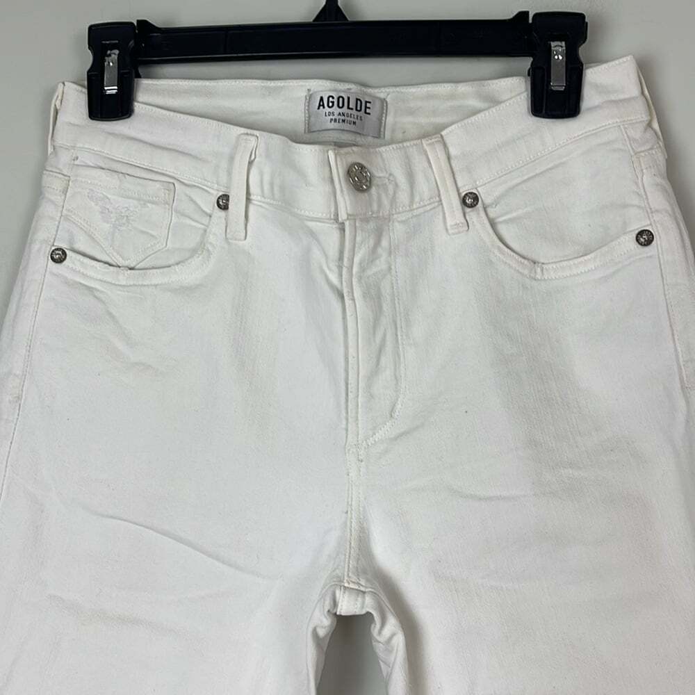 AGOLDE Sophie Crop White Distresses Size 27 - Picture 3 of 10